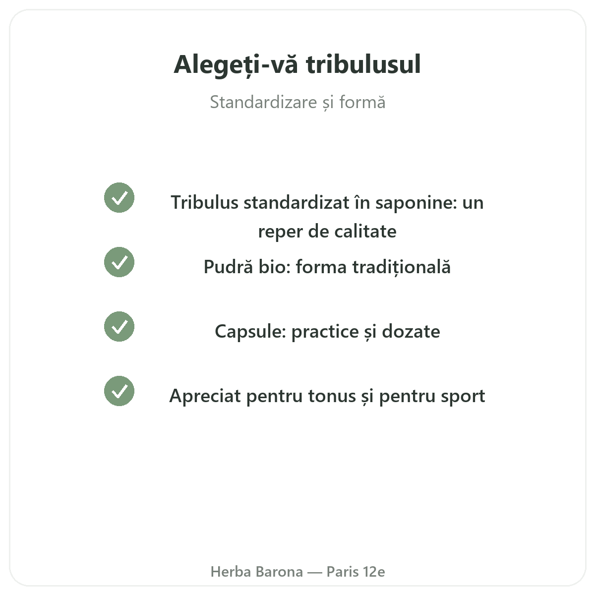 Tribulus Paris - angajamente de calitate la Herba Barona Paris arondismentul 12