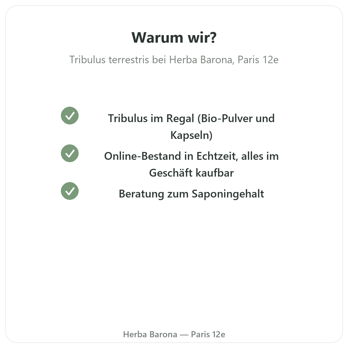Warum Tribulus in Paris bei Herba Barona kaufen Paris 12e