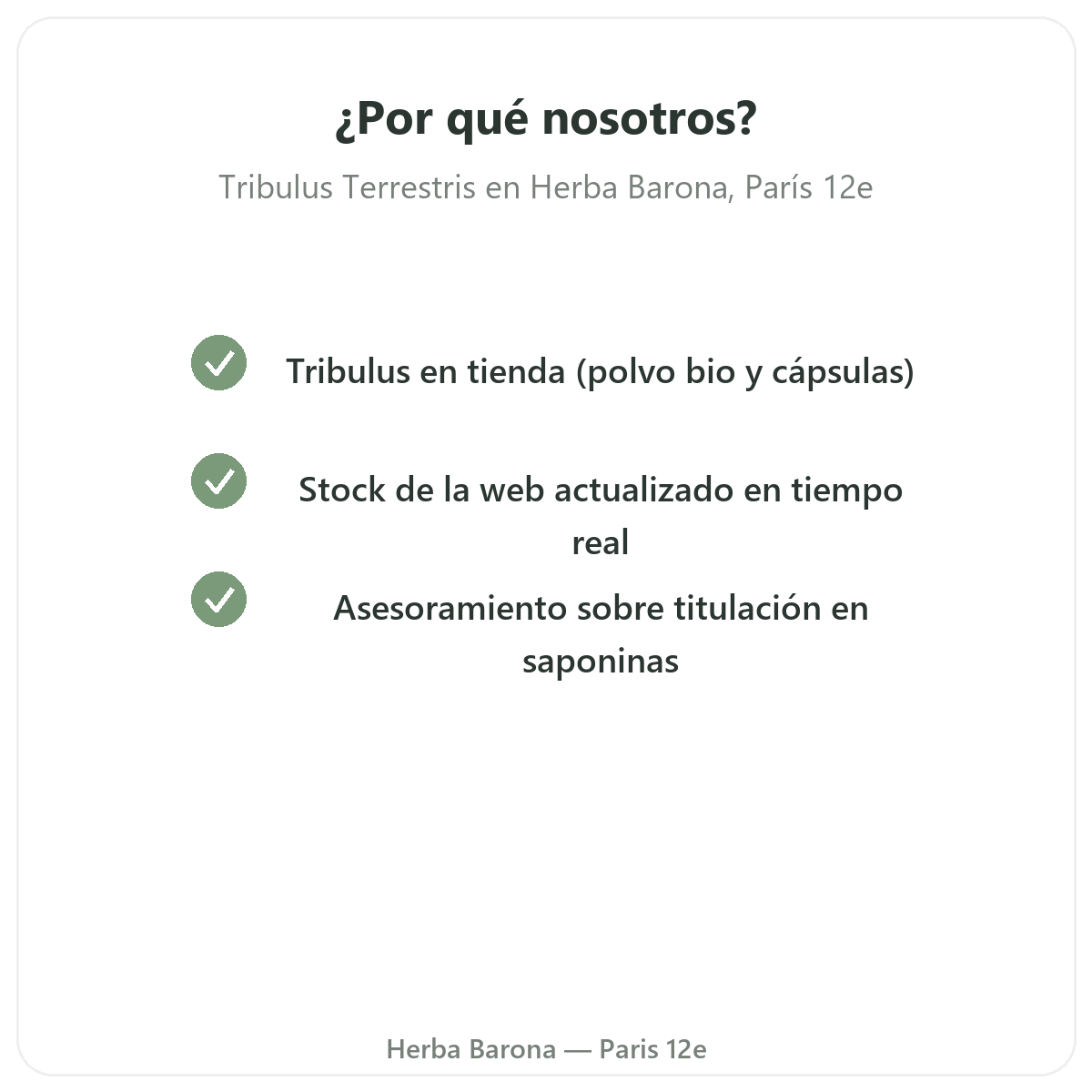 Por qué comprar Tribulus en París en Herba Barona París 12e