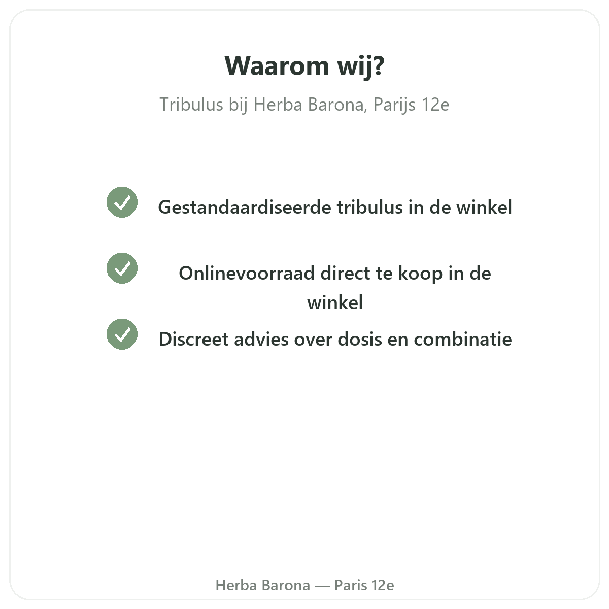 Waarom Tribulus kopen bij Herba Barona in Parijs 12e
