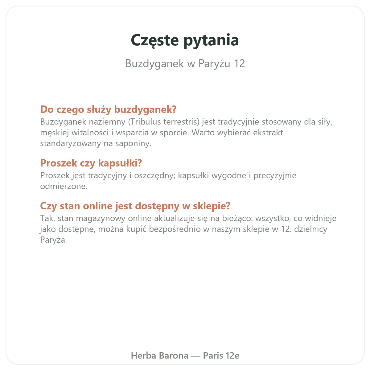 Najczęstsze pytania o Tribulus - Herba Barona, dostawa w całej Polsce
