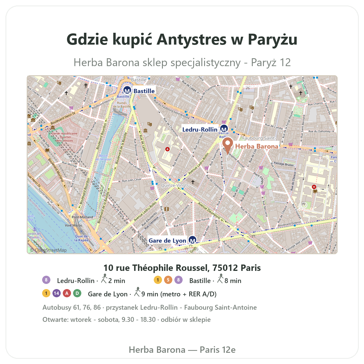 Jak znaleźć produkty antystresowe w Paryżu - plan sklepu Herba Barona Paryż 12