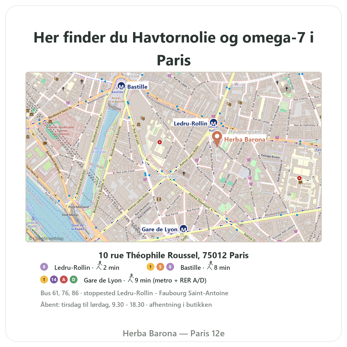Find Argousier omega-7 Paris i Paris - butiksplan Herba Barona Paris 12
