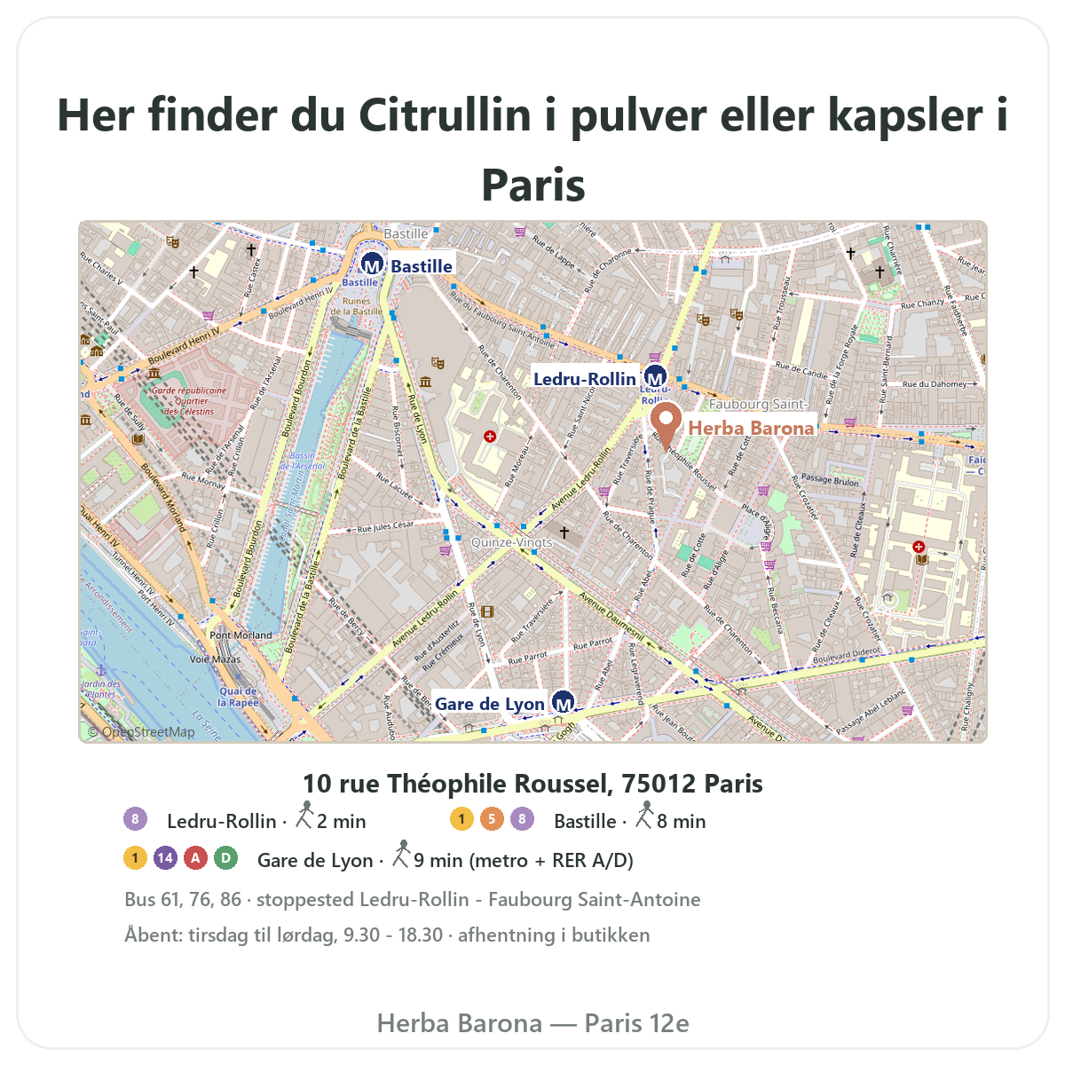Find Citrullin Paris i Paris - butiksplan Herba Barona Paris 12