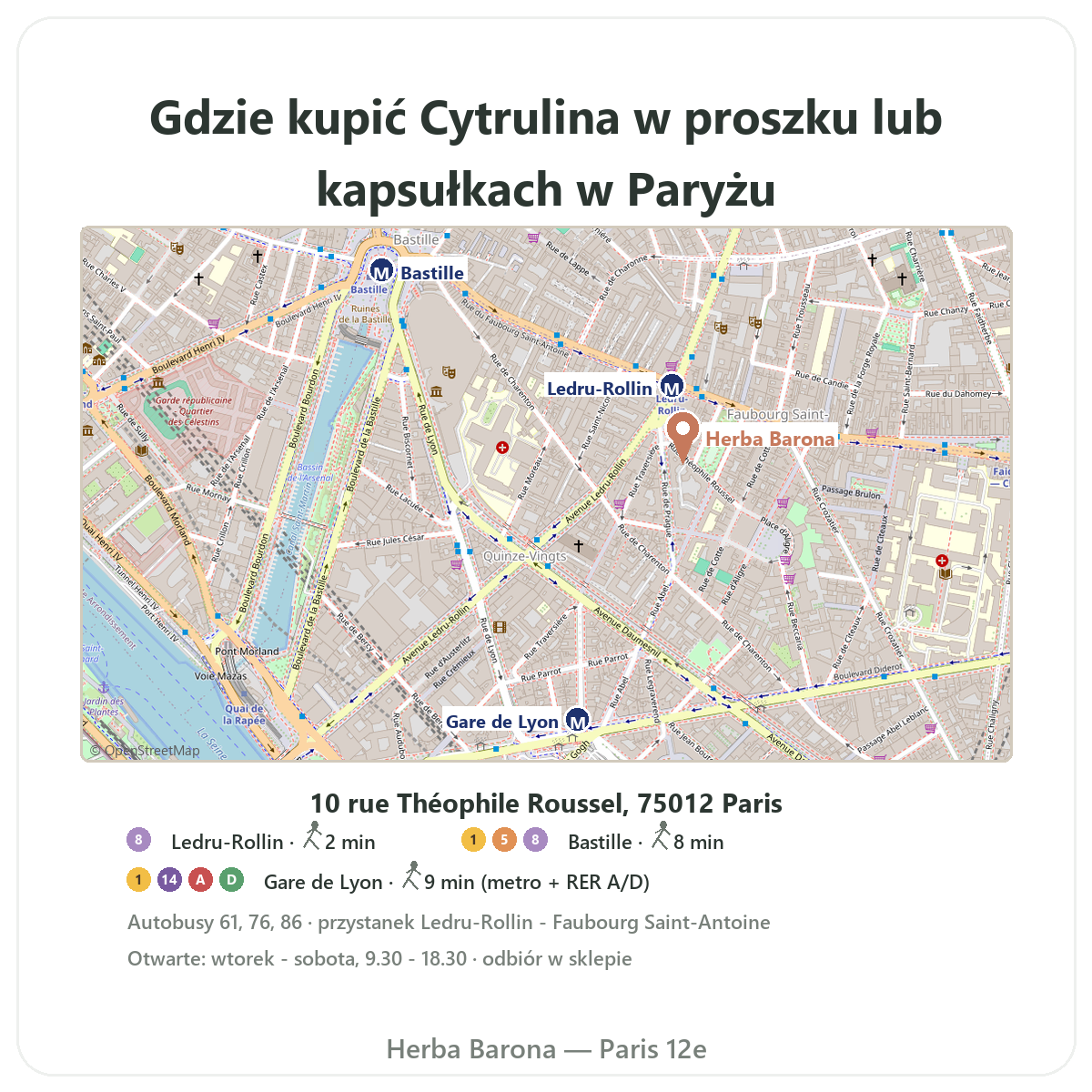 Jak znaleźć cytrulinę w Paryżu – plan sklepu Herba Barona