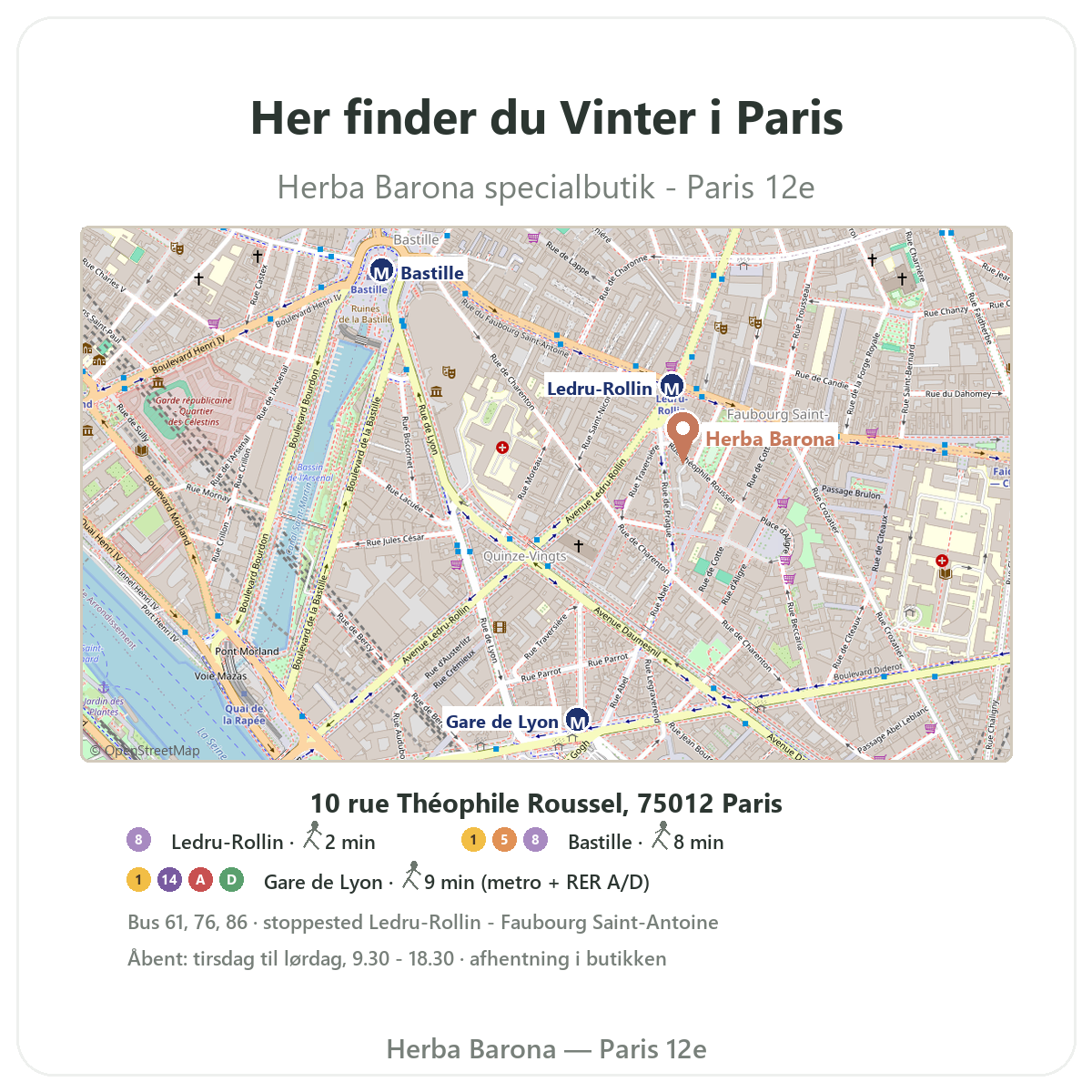 Find vinterforsvar og immunitet Paris i Paris - butikskort Herba Barona Paris 12