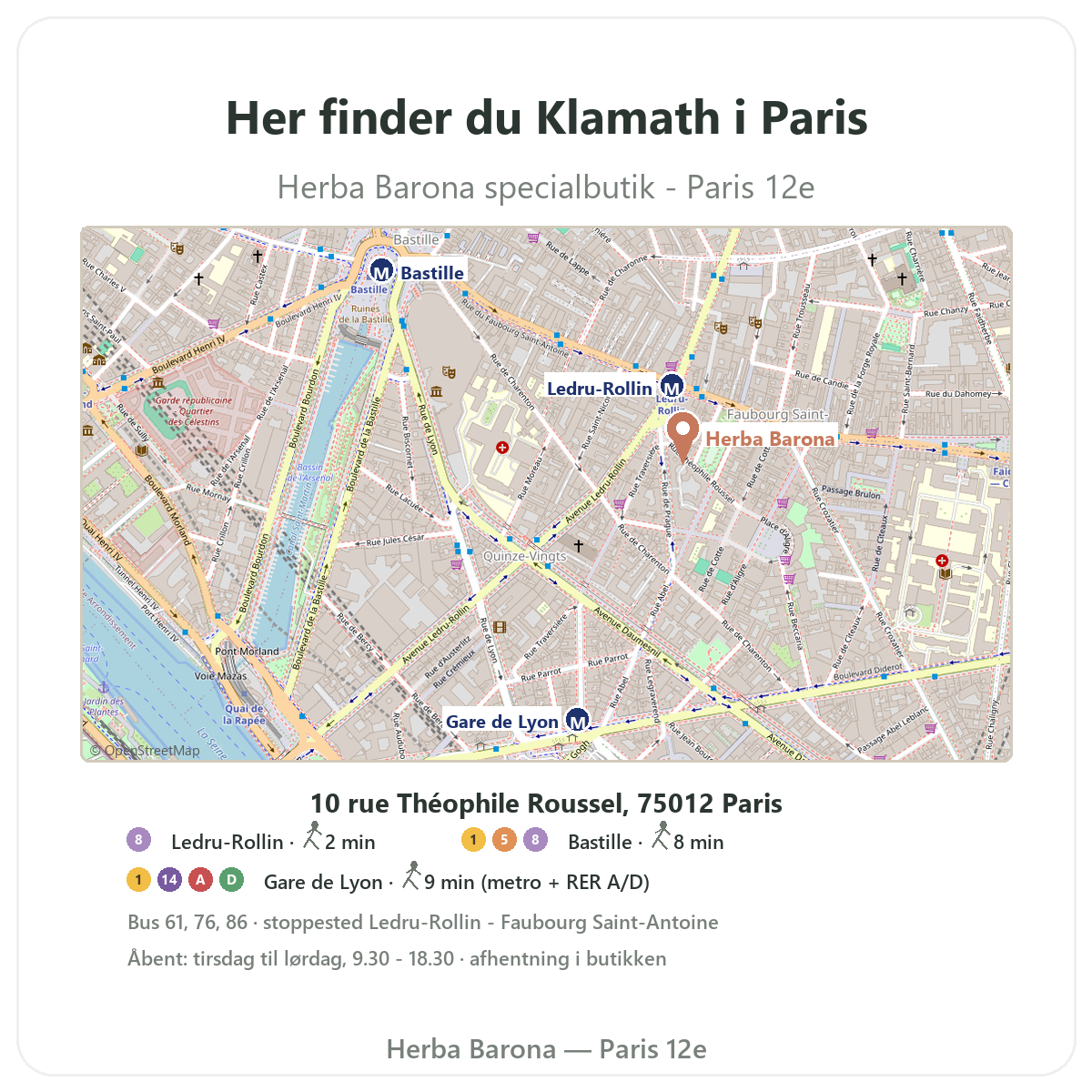 Find Klamath i Paris - butikskort Herba Barona Paris 12