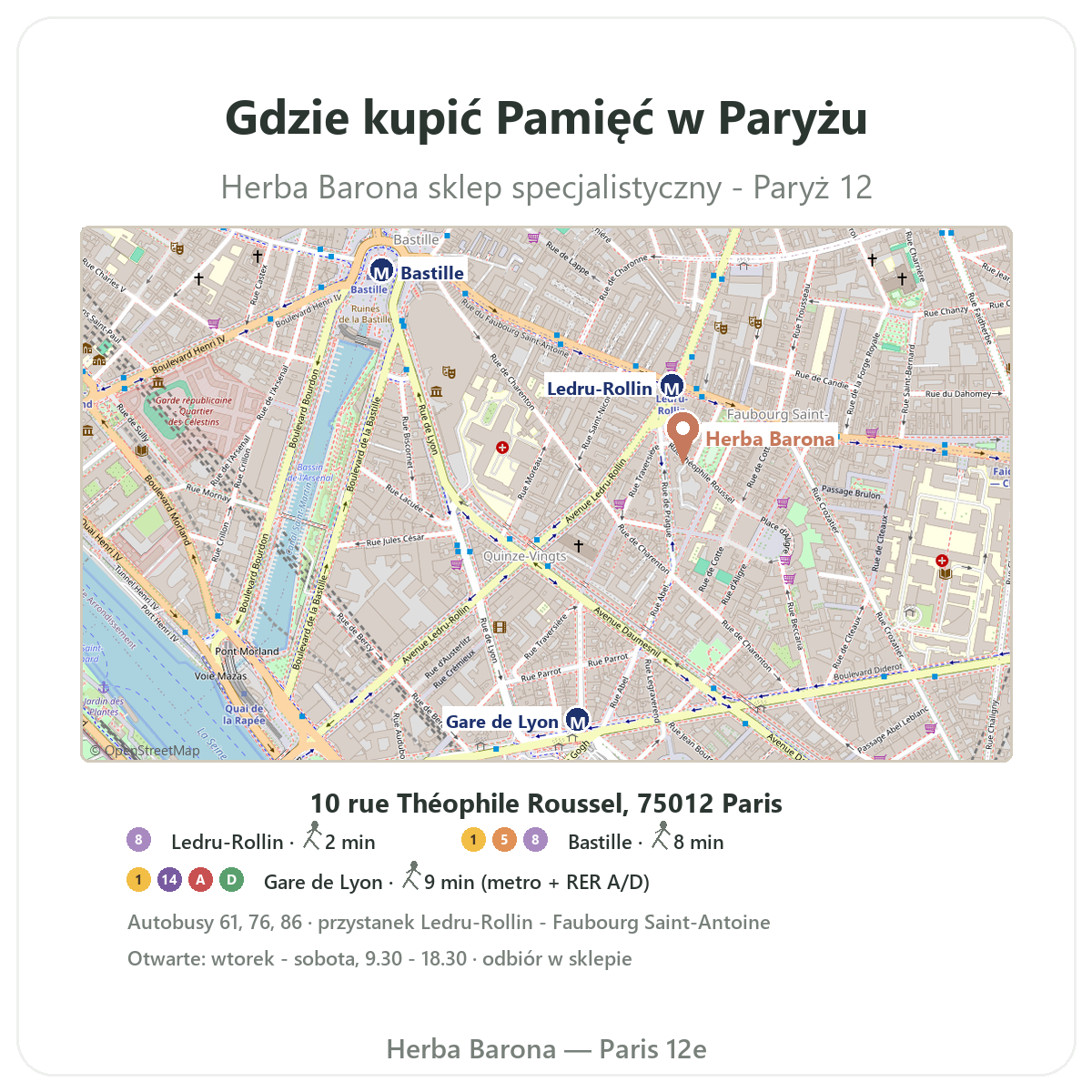 Jak znaleźć produkty na pamięć i koncentrację w Paryżu - plan sklepu Herba Barona Paryż 12