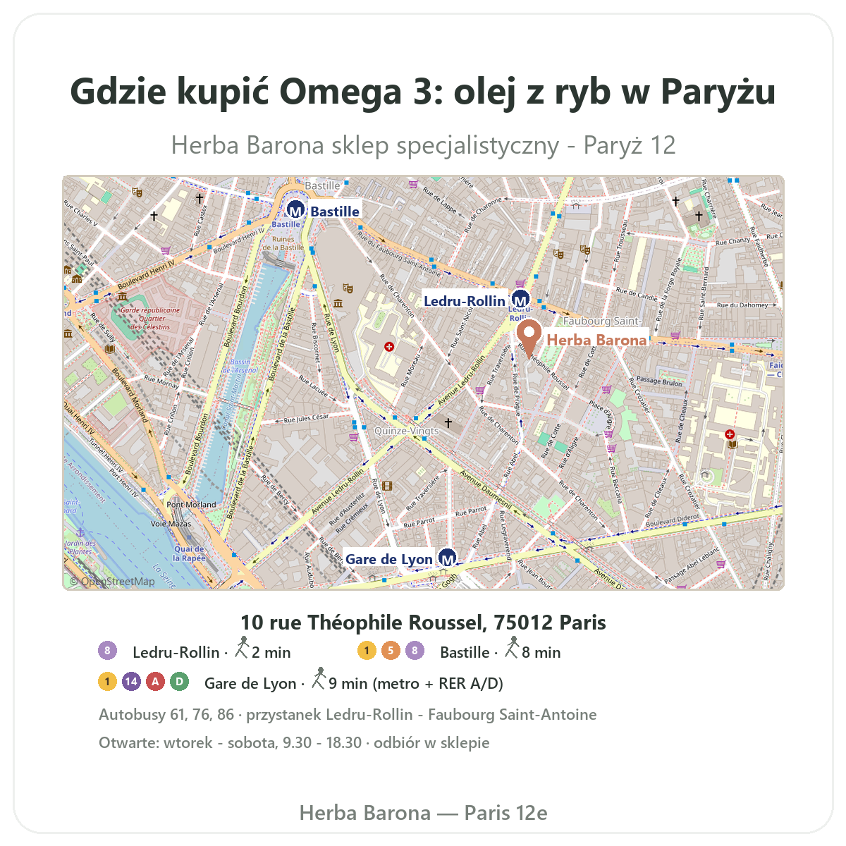 Jak znaleźć Omega 3 EPA DHA w Polsce - plan sklepu Herba Barona - wysyłka do Polski