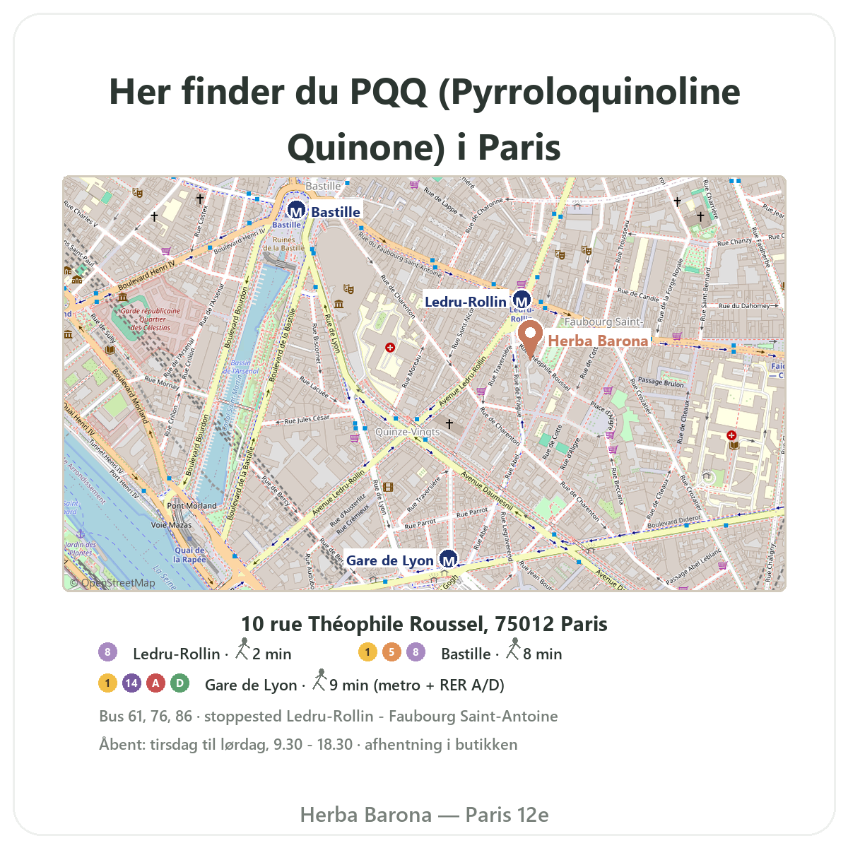 Find PQQ Paris i Paris - butiksplan Herba Barona Paris 12