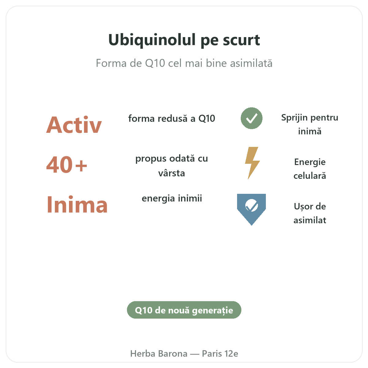 Ubiquinol Paris pe scurt - cifre cheie la Herba Barona Paris arondismentul 12