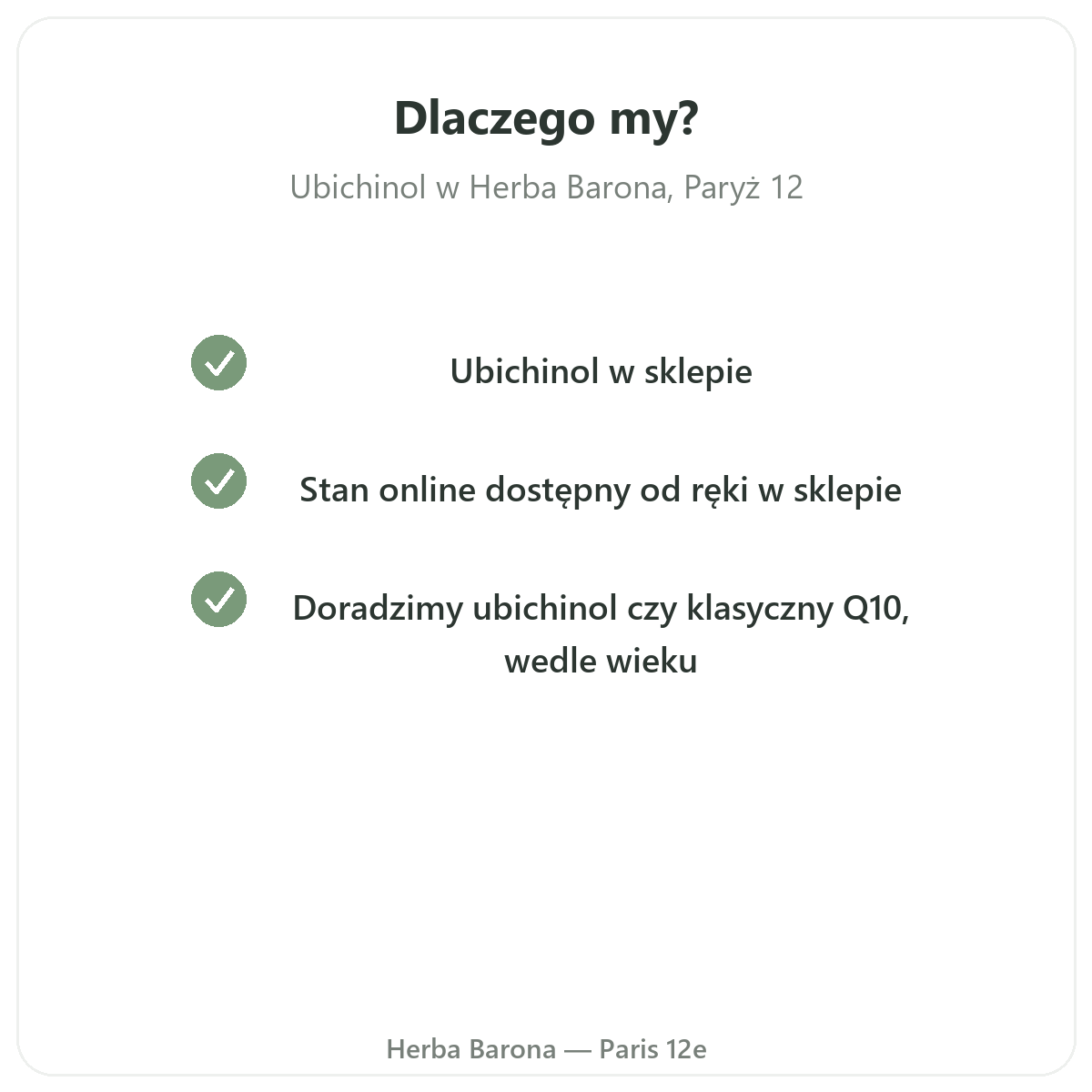 Dlaczego kupić ubichinol - sklep w Paryżu i wysyłka do Polski