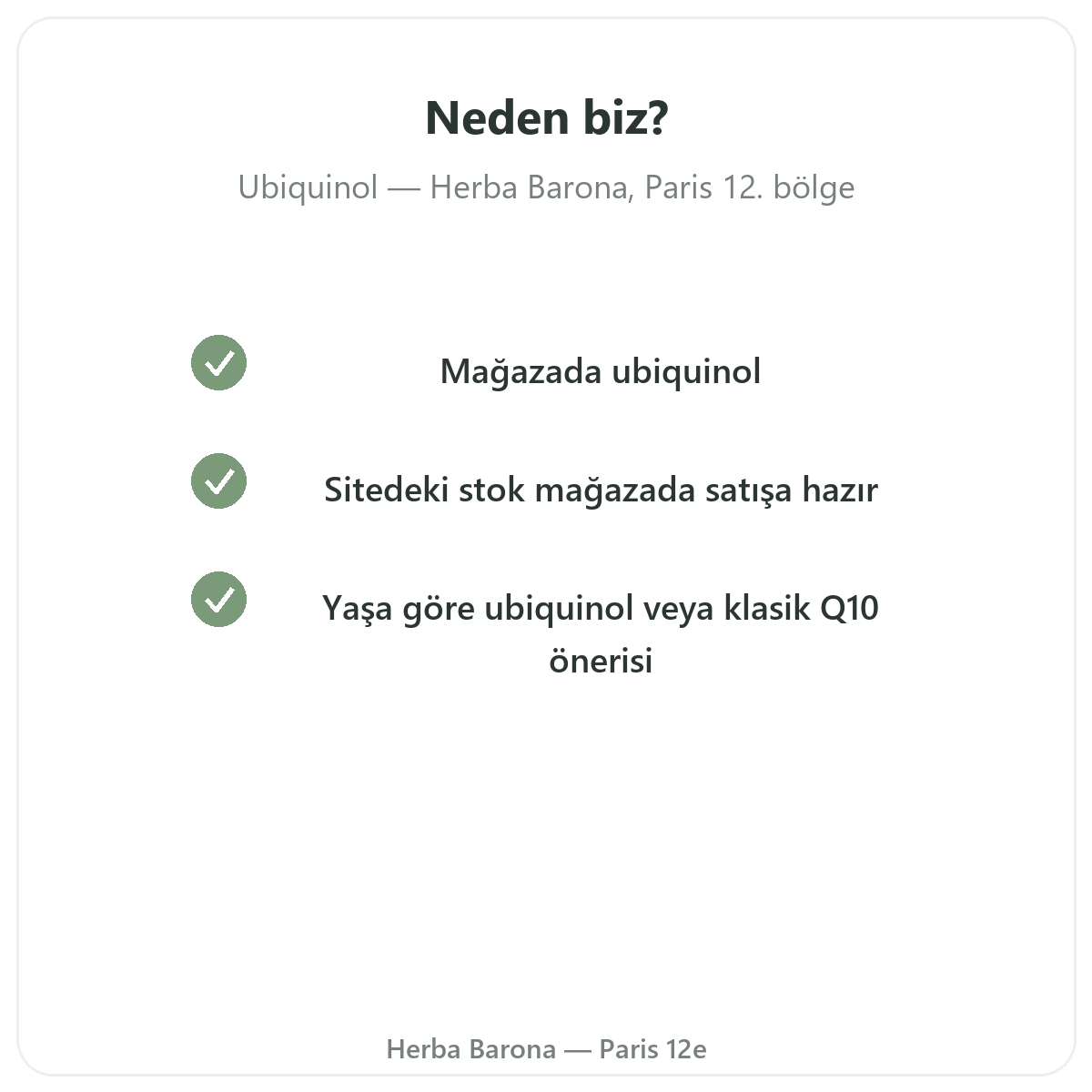 Ubikinol’ü neden Herba Barona Paris 12. bölgeden almalısınız