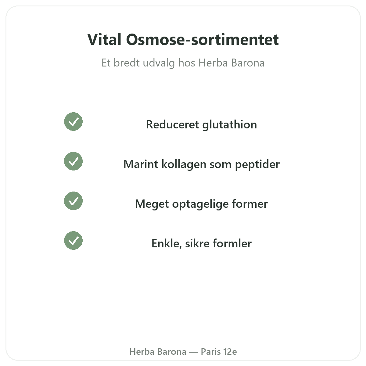 Vital Osmose-sortimentet i Paris hos Herba Barona Paris 12