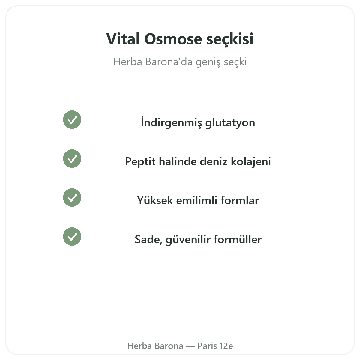 Paris’te Herba Barona Paris 12. bölgede Vital Osmose ürün gamı