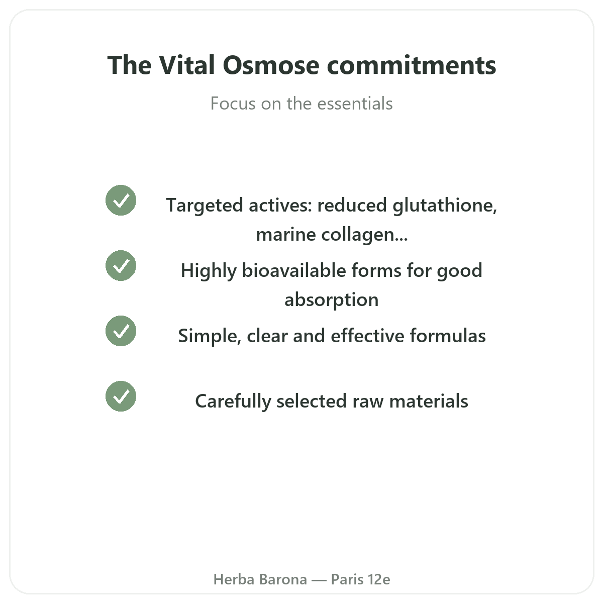 Vital Osmose Paris - engagements qualite chez Herba Barona Paris 12e