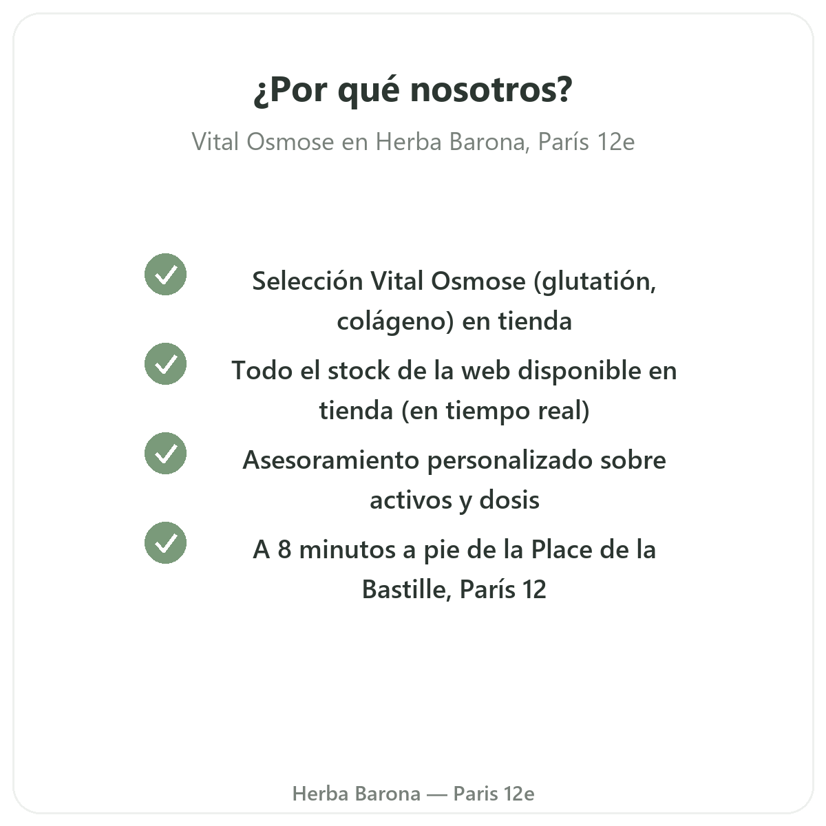 Por qué comprar Vital Osmose en París en Herba Barona Paris 12e