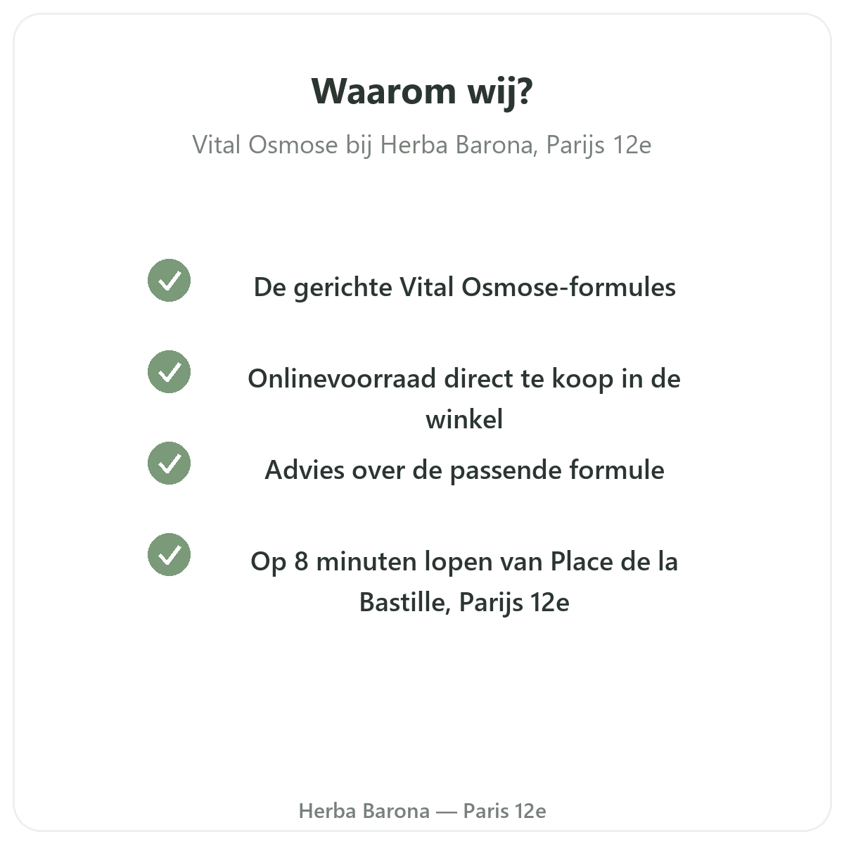 Waarom Vital Osmose kopen in Parijs bij Herba Barona Parijs