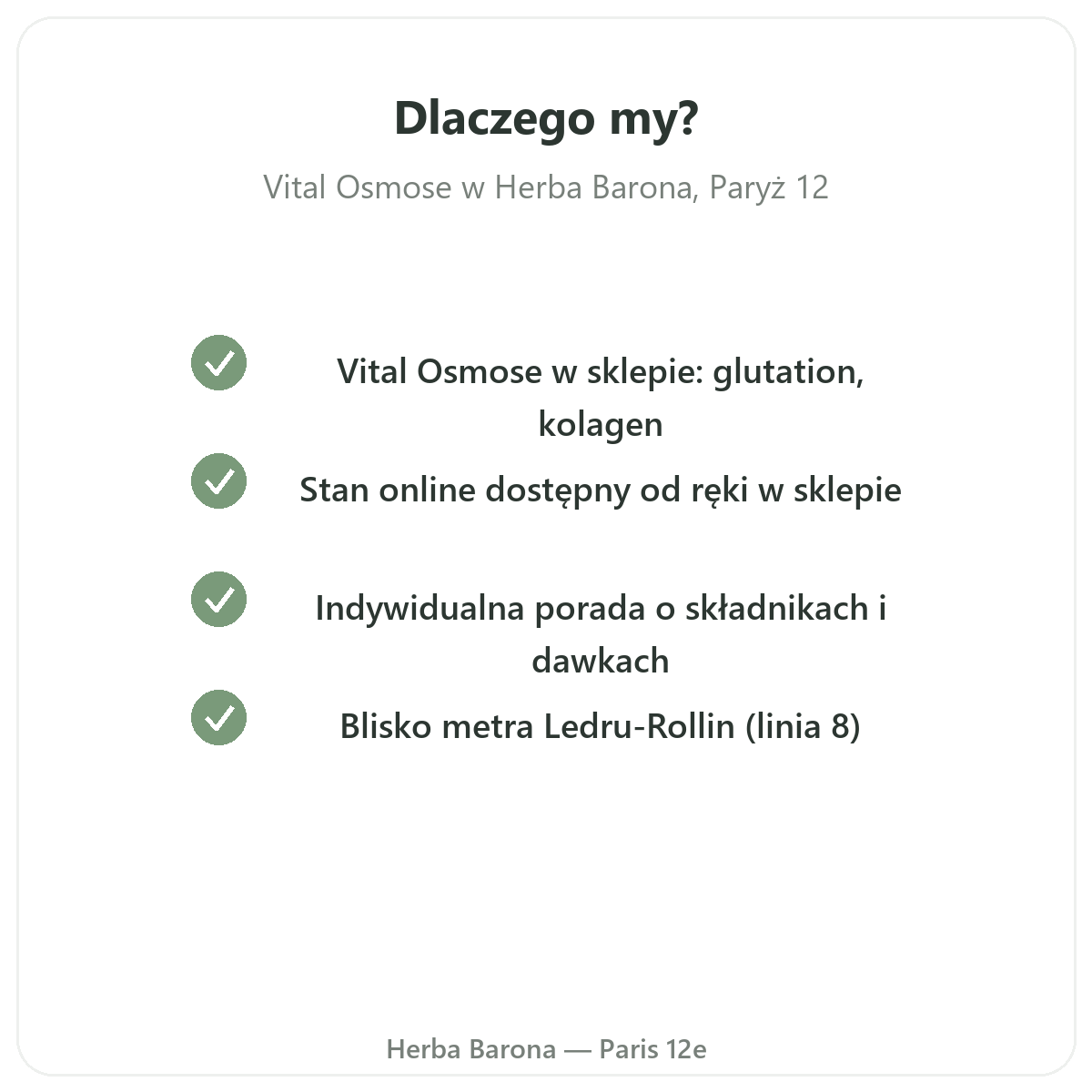 Dlaczego kupić Vital Osmose w Herba Barona, Paryż 12