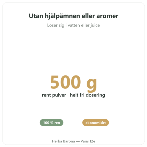 Vitamin C pulver 500g Novoma fördelar och nyckelfakta Paris Herba Barona