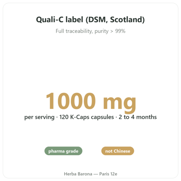 Vitamin C Quali-C – Novoma – 120 capsules benefits and key facts Paris Herba Barona