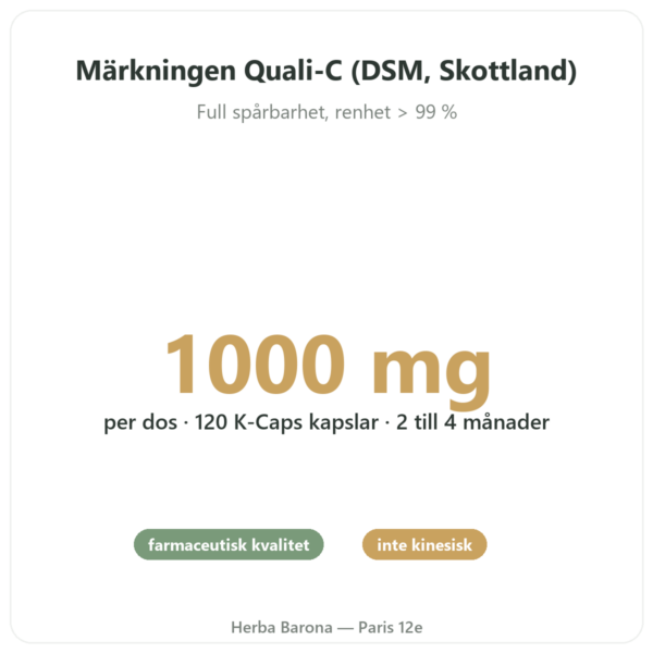 Vitamin C Quali-C – Novoma – 120 kapslar fördelar och nyckelfakta Paris Herba Barona