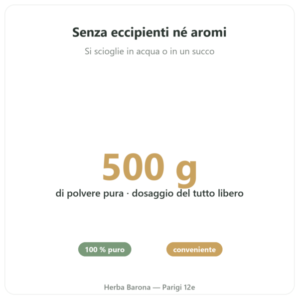 Vitamina C Polvere 500g Novoma benefici e dati chiave Paris Herba Barona