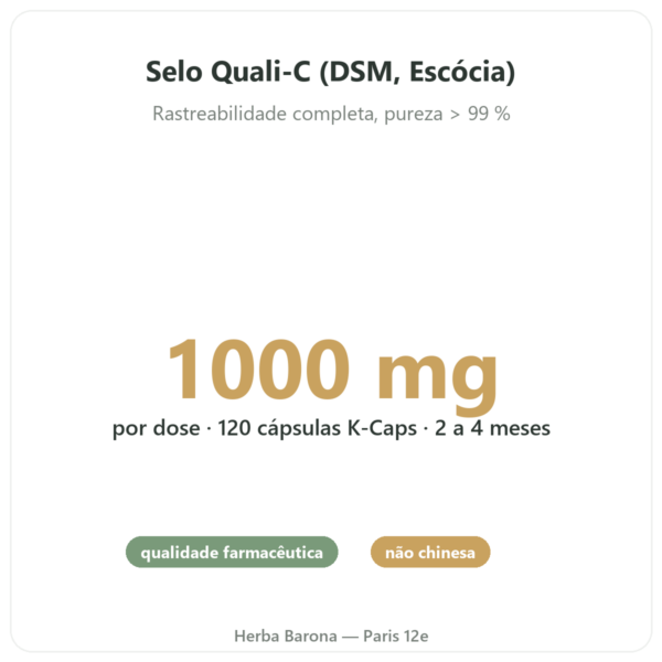 Vitamina C Quali®-C Novoma 120 cápsulas benefícios e dados principais Paris Herba Barona