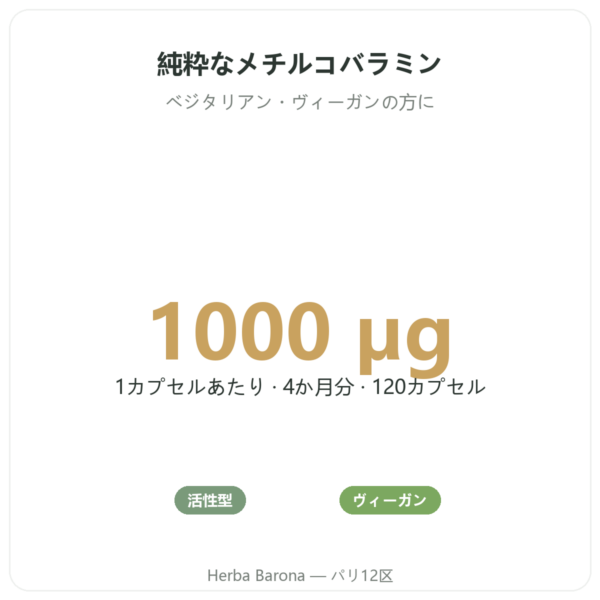 ビタミンB12 メチルコバラミン – Novoma – 120カプセル benefits and key facts Paris Herba Barona