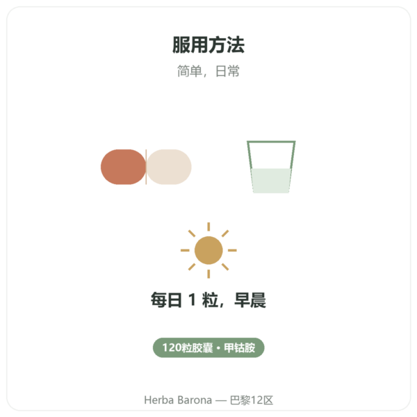 维生素 B12 甲基钴胺素 – Novoma – 120 粒胶囊 品质保证 Paris Herba Barona