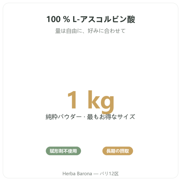 ビタミンC パウダー – Novoma – 1kg benefits and key facts Paris Herba Barona