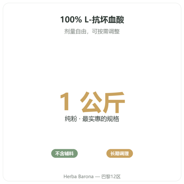 维生素 C 粉 – Novoma – 1kg 功效与数据 Paris Herba Barona