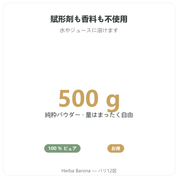 ビタミンC パウダー 500G Novoma benefits and key facts Paris Herba Barona