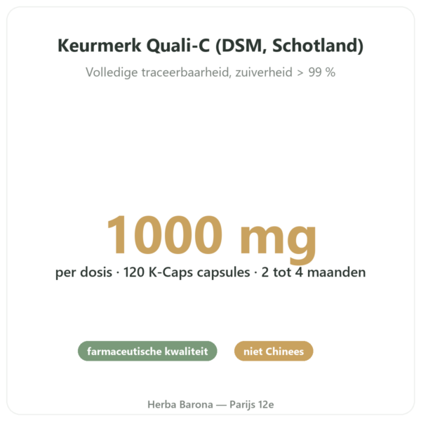Vitamine C Quali-C – Novoma – 120 Capsules voordelen en kerngegevens Paris Herba Barona