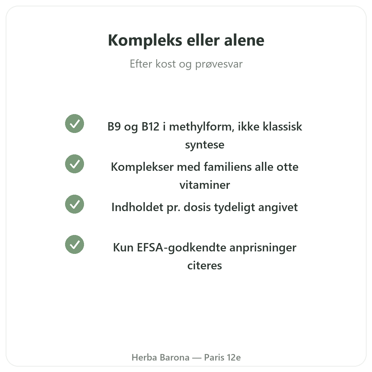B-vitaminer - vigtige aktive stoffer at vælge hos Herba Barona Paris 12