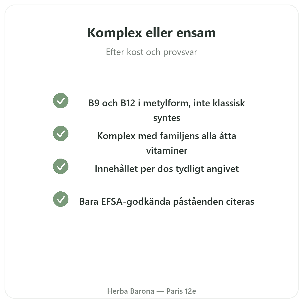 B-vitaminer – viktiga aktiva ingredienser hos Herba Barona Paris 12e
