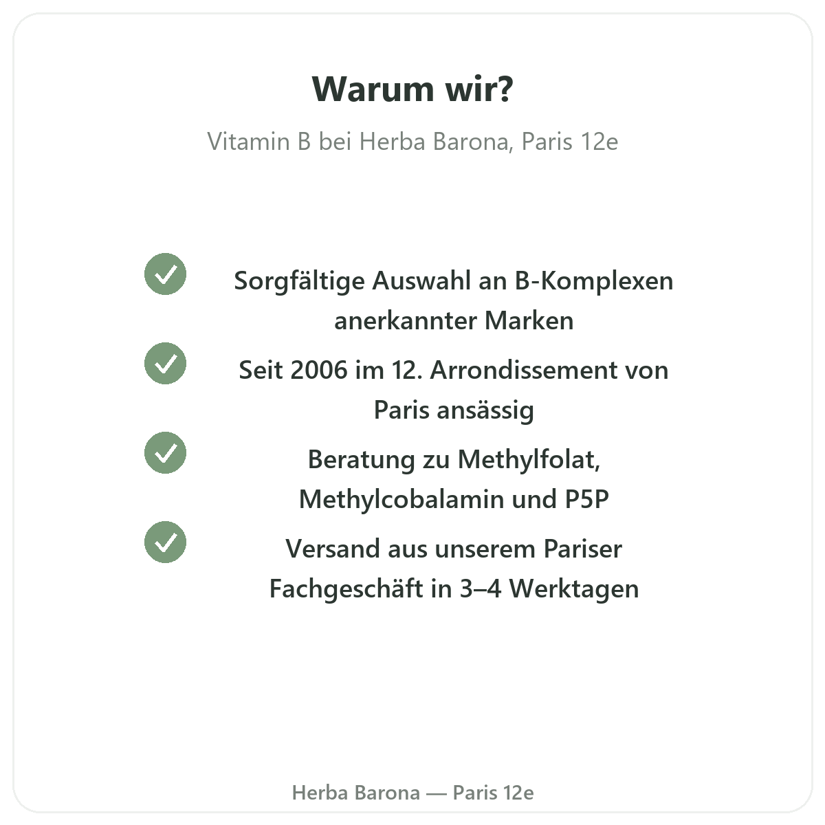 Warum B-Vitamine in Paris bei Herba Barona kaufen Paris 12e