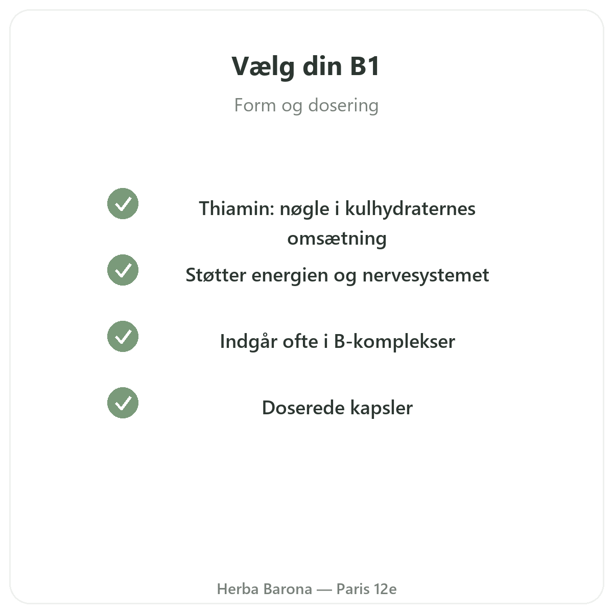 Vitamin B1 Paris Paris - kvalitetsløfter hos Herba Barona Paris 12