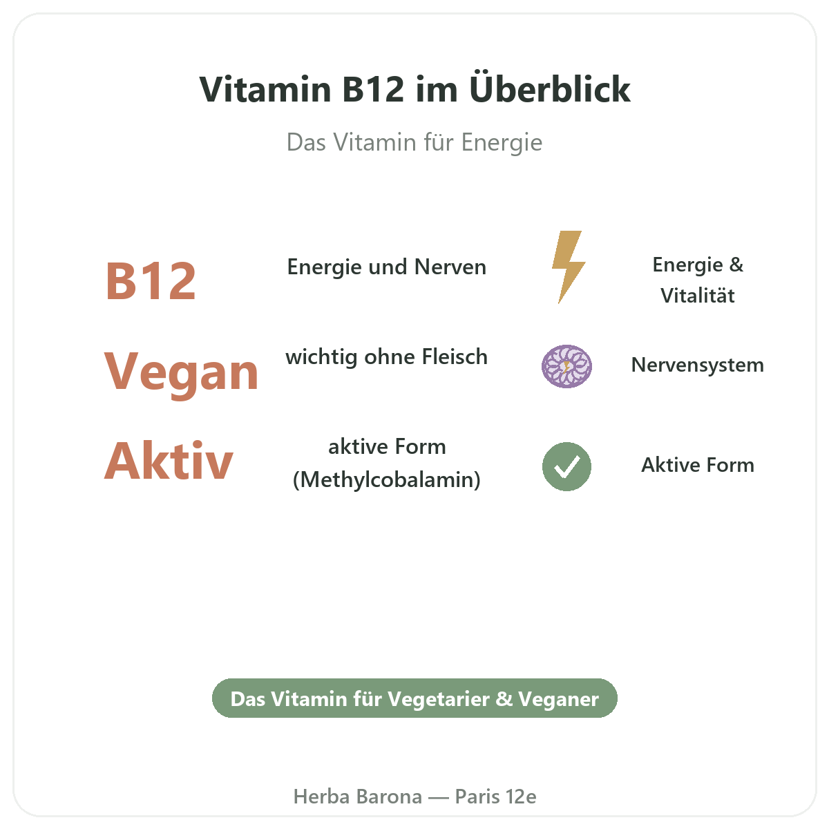Vitamin B12 Paris auf einen Blick – wichtige Zahlen bei Herba Barona Paris 12e