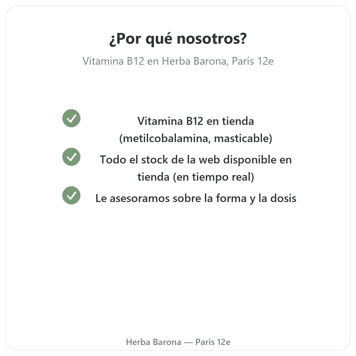 Por qué comprar Vitamina B12 en París en Herba Barona
