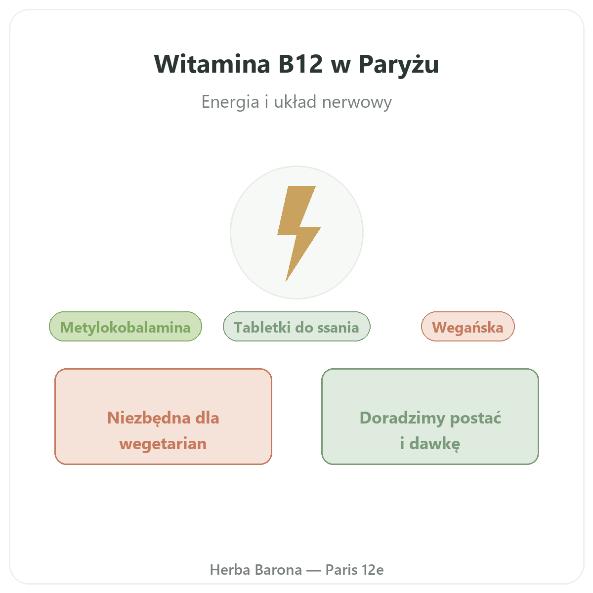 Witamina B12 - prezentacja produktu, Herba Barona Paryż