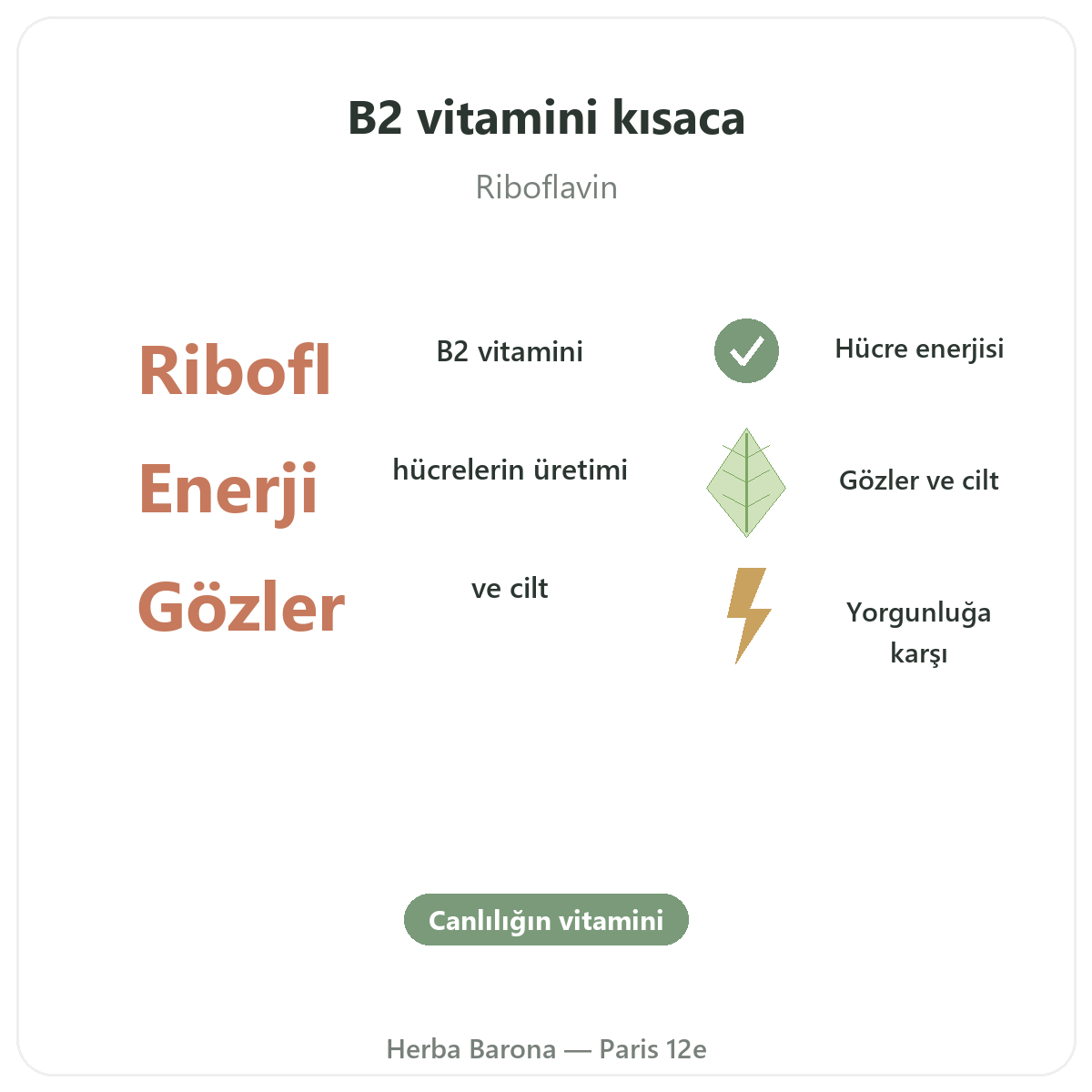 Vitamin B2 Herba Barona Paris kısaca - önemli rakamlar