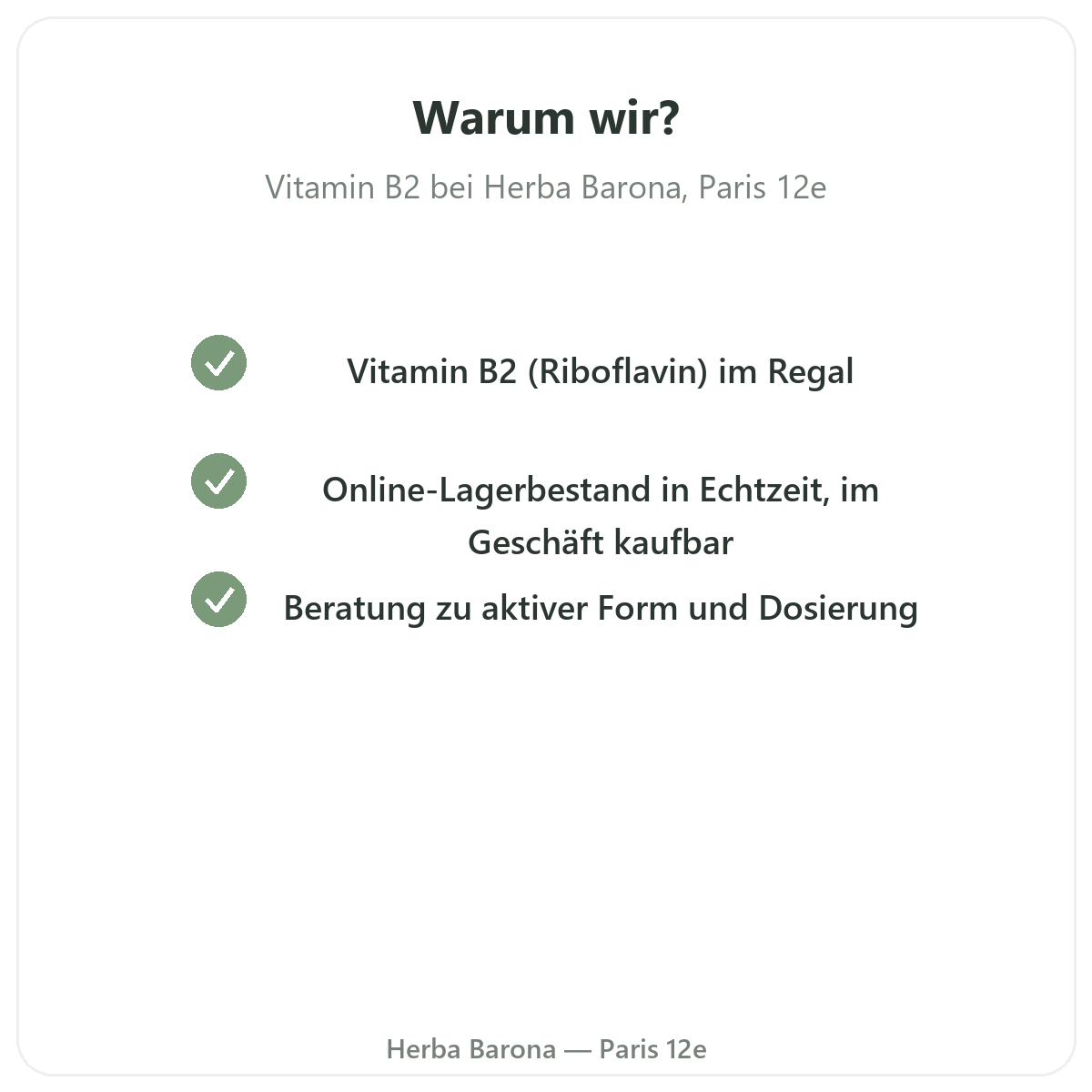 Warum Vitamin B2 in Paris bei Herba Barona kaufen Paris 12e