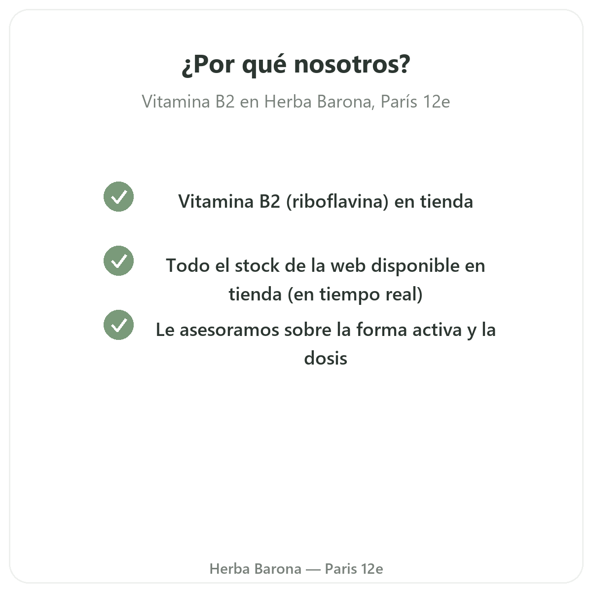 Por qué comprar Vitamina B2 en París en Herba Barona París 12e