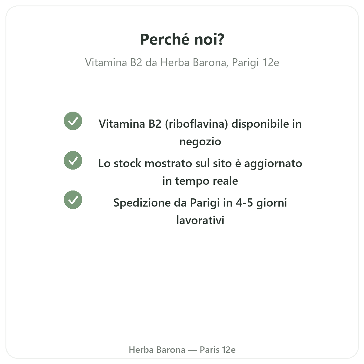 Perché acquistare Vitamina B2 Parigi da Herba Barona Parigi 12e