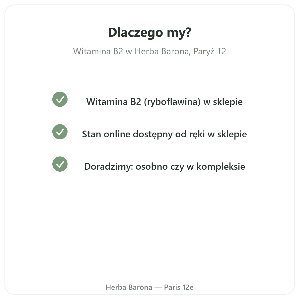 Dlaczego kupić witaminę B2 w Paryżu w Herba Barona Paris 12e