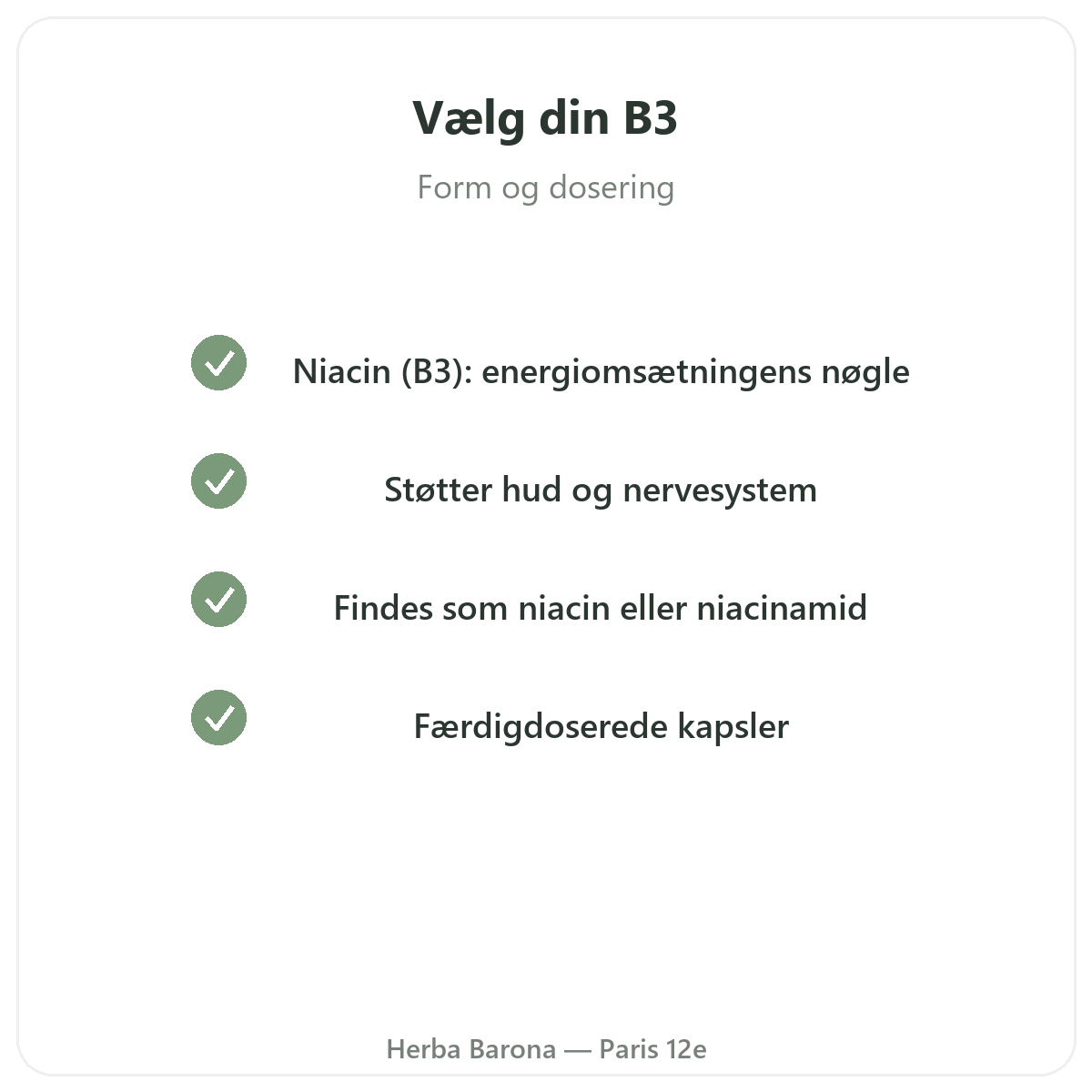Vitamin B3 Paris Paris - kvalitetsløfter hos Herba Barona Paris 12