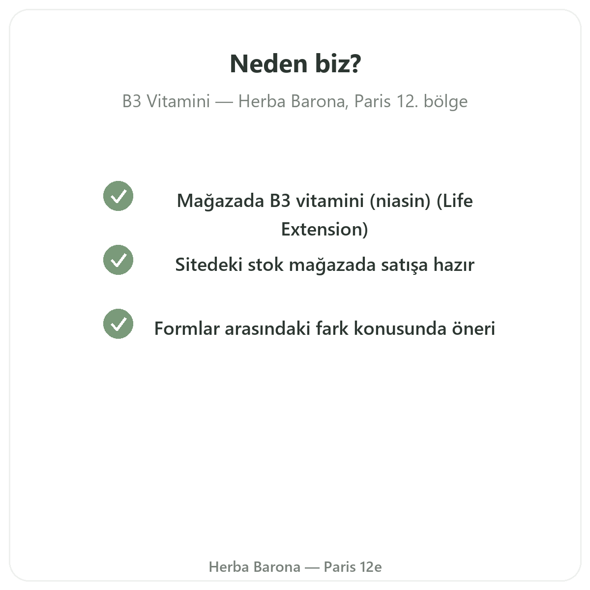 Neden Vitamin B3 Paris’te Herba Barona’dan alınmalı