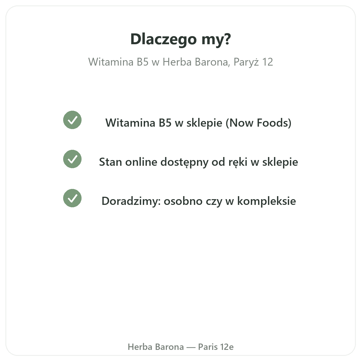 Dlaczego warto kupować Witaminę B5 w Paryżu w Herba Barona