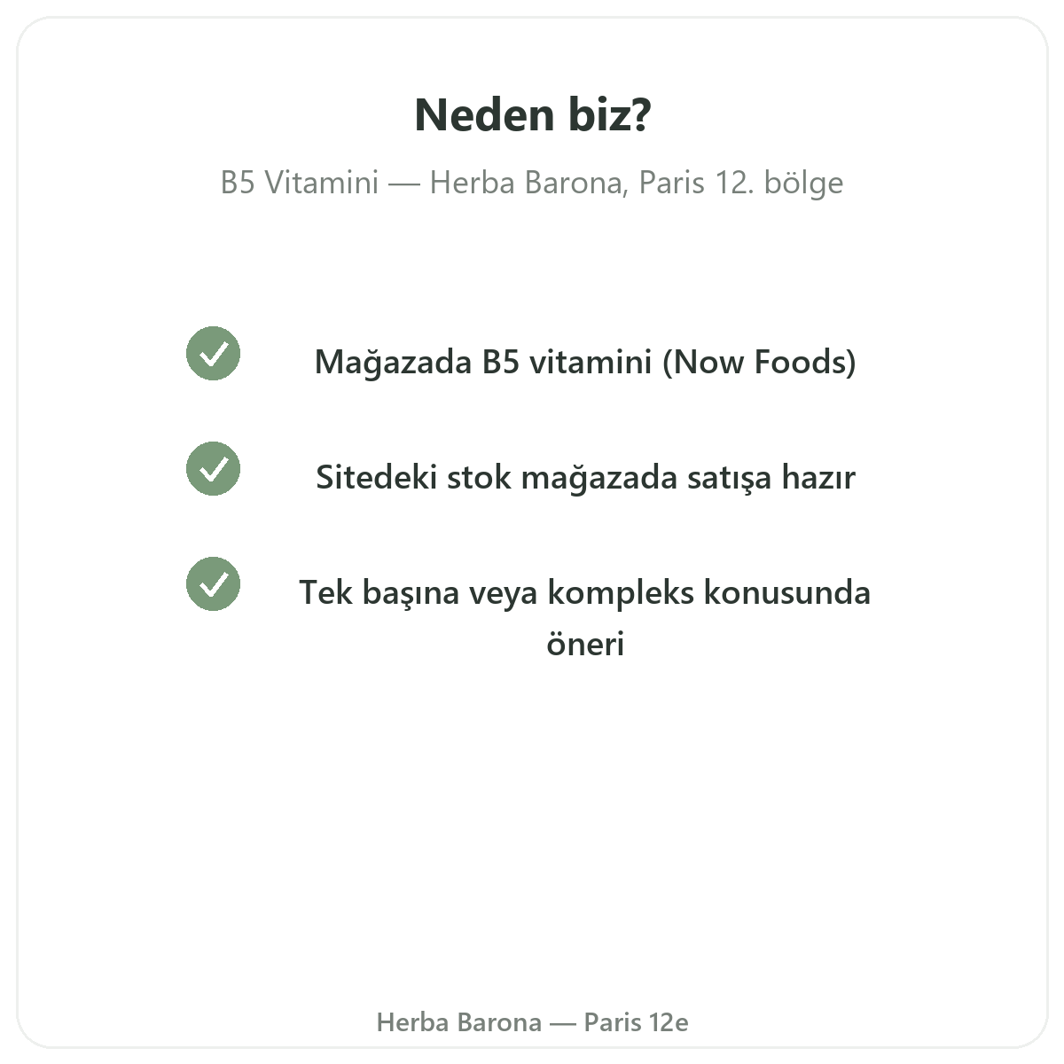 Neden Vitamin B5 Paris’te Herba Barona’dan alınmalı